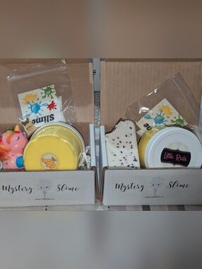 2 Boxes Slime Party Squishy Gift Box Favors Banana Clay Crunchy Scented Stretchy